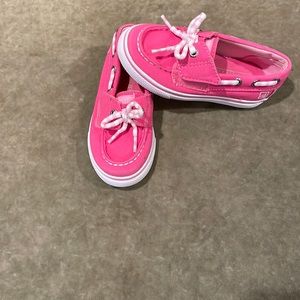 𝅺EUC Sperry Topsiders Girls Barbie Pink Kids Toddler 7